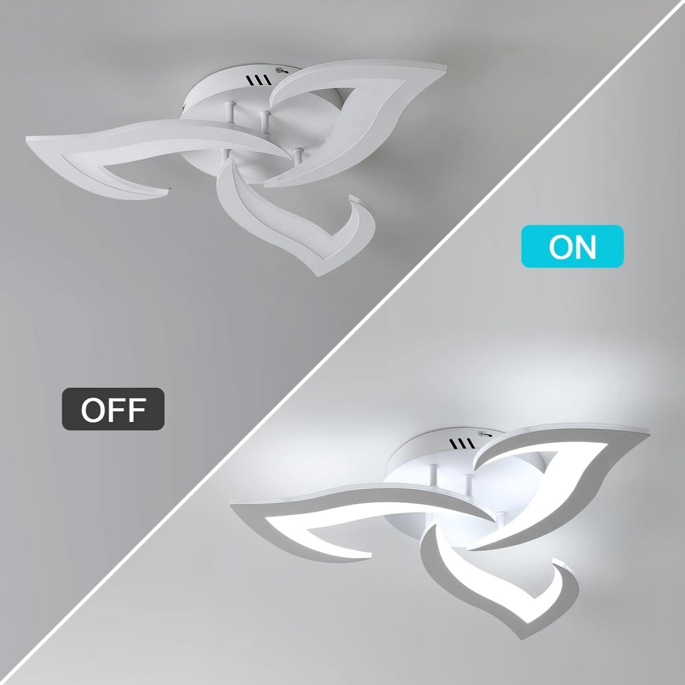 Contemporary Flower Shape Iron Living Room LED Ceiling Light