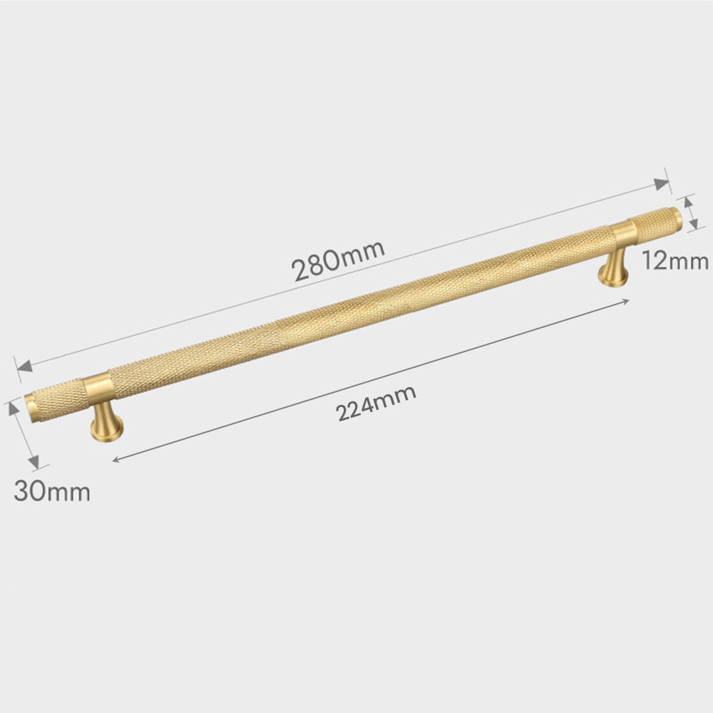 Solid Brass Knurled Cupboard Bar Handles