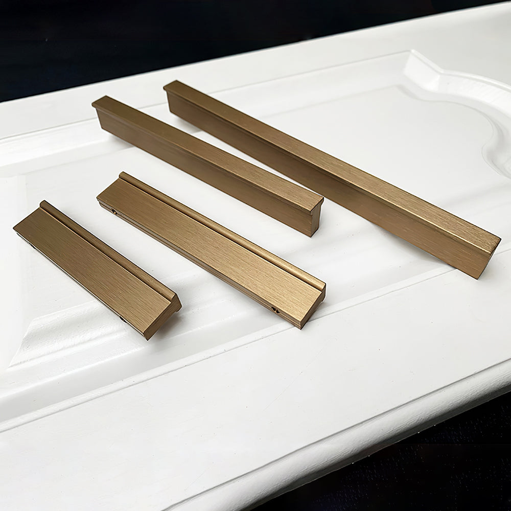 Gold Minimalist Classic Long Edge Cabinet Handles