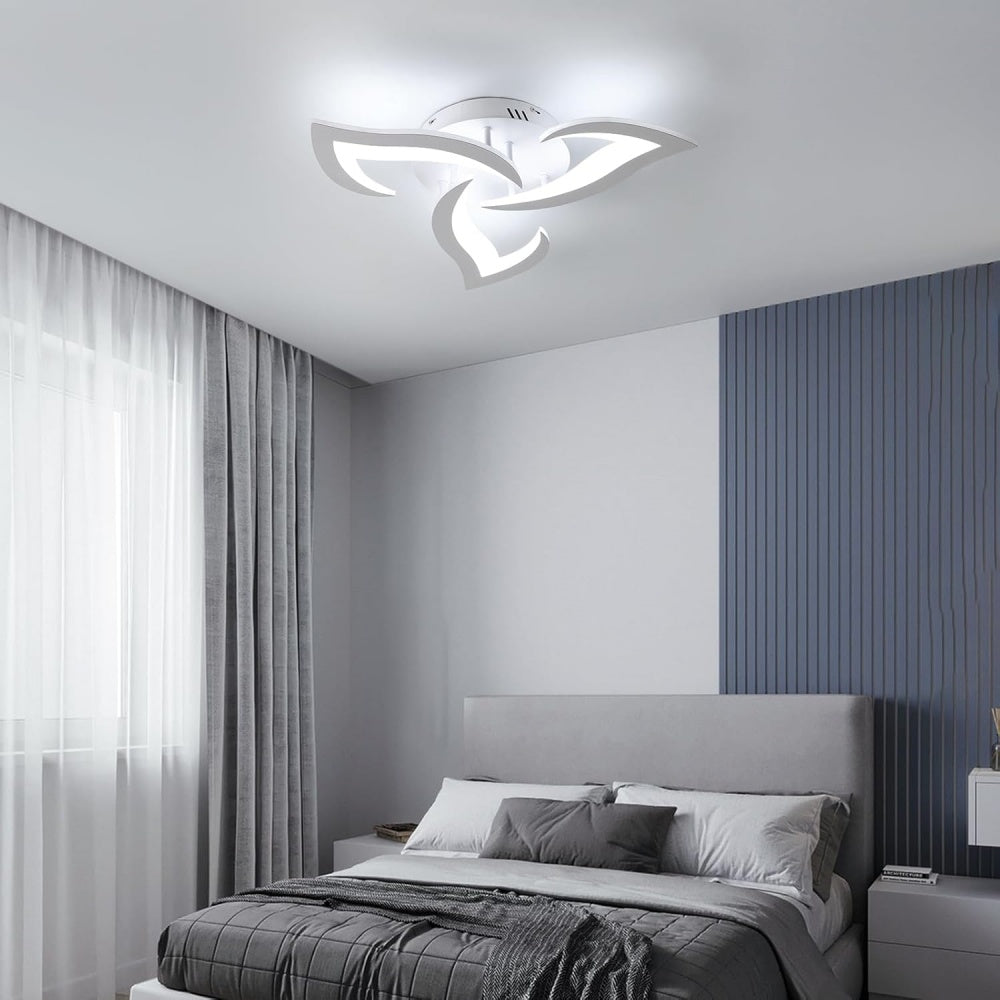 Contemporary Flower Shape Iron Living Room LED Ceiling Light