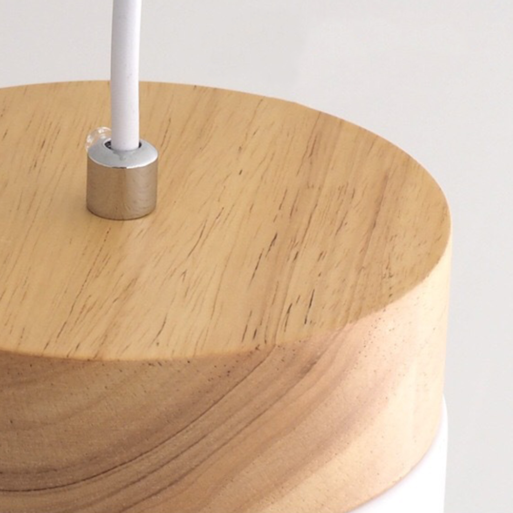 Nordic Wood Cylindrical Suspension Lamp