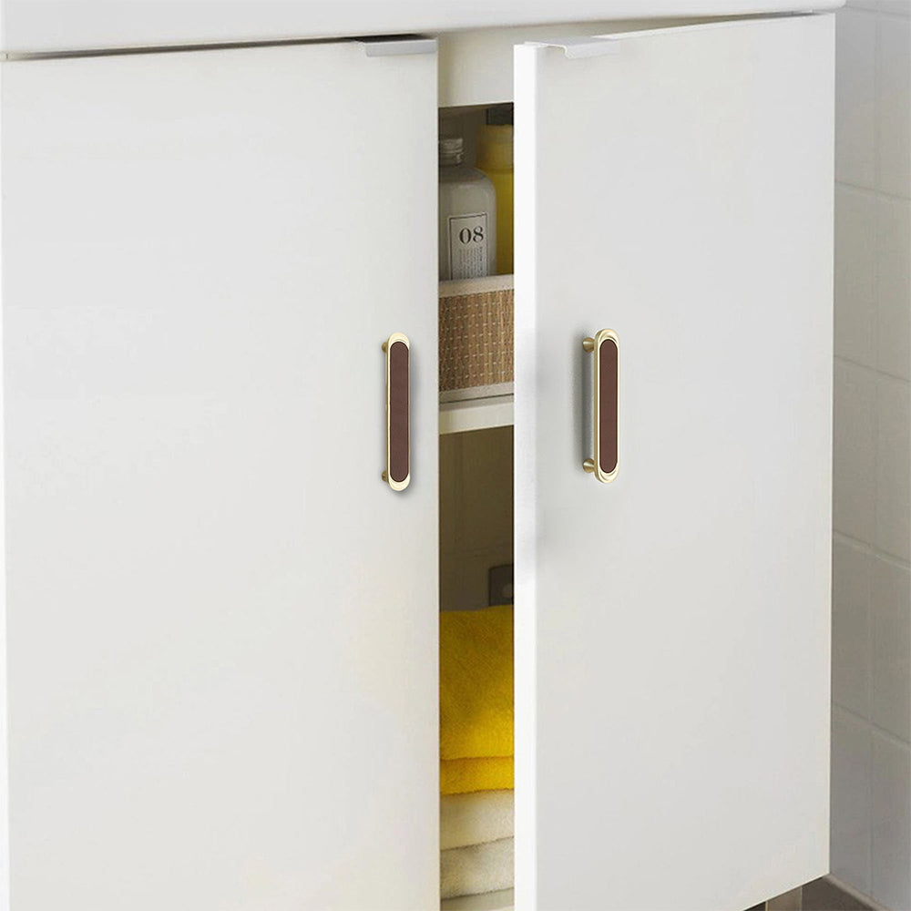 Modern Deco Leather Drawer Handles
