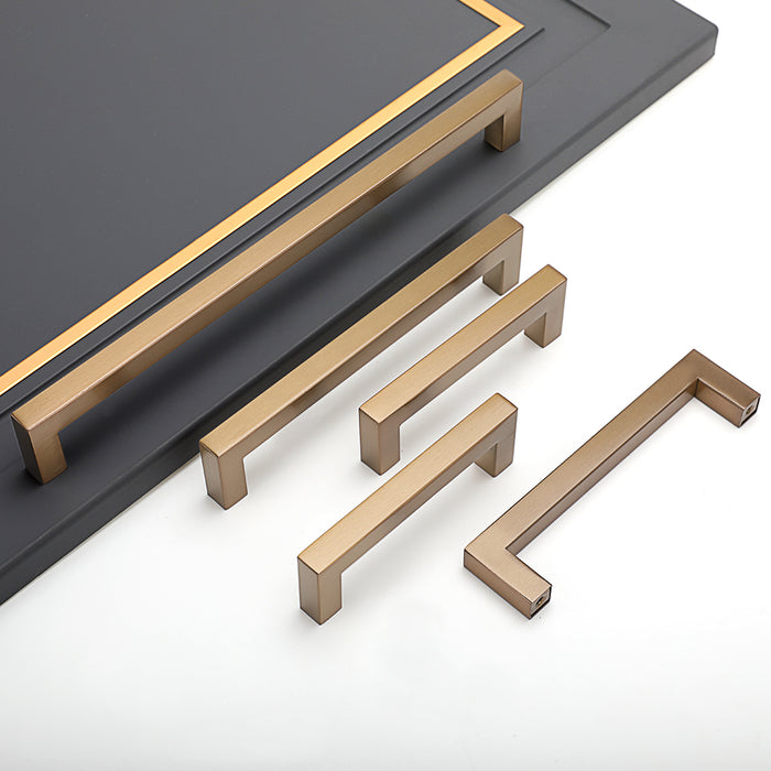 1 Pack Solid Brushed Satin Square Bar Pull Handles