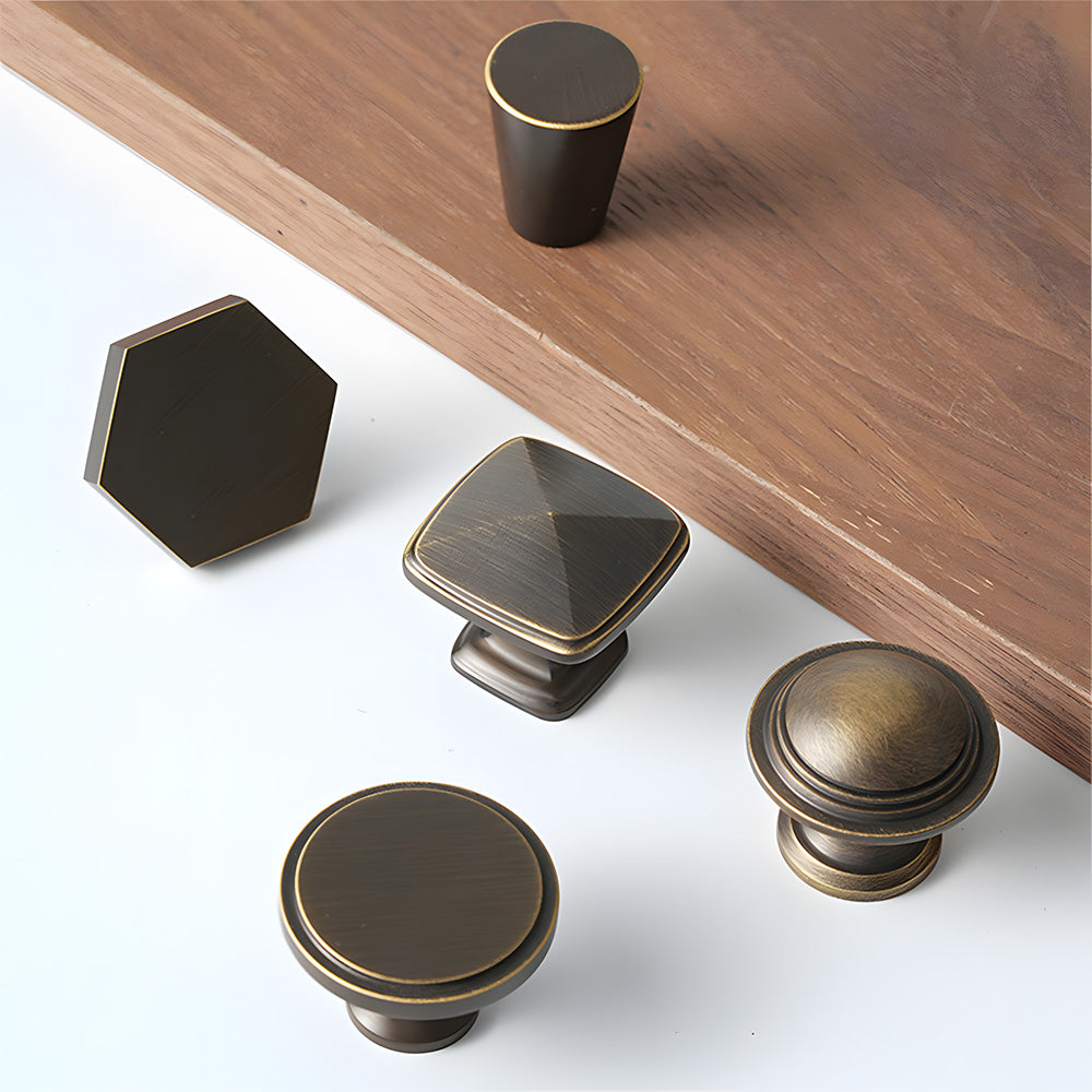 Retro Coffee Bronze Aged Brass Drawer Handles