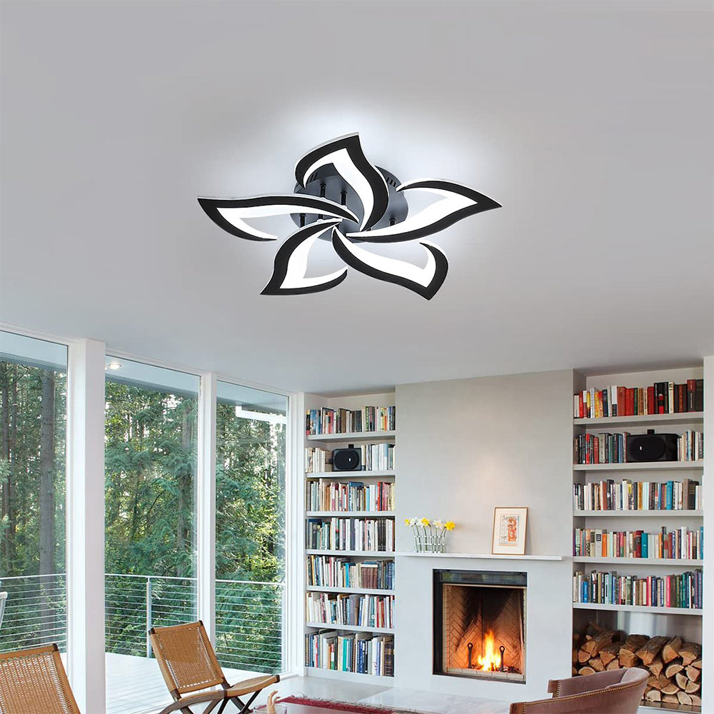 Contemporary Flower Shape Iron Living Room LED Ceiling Light