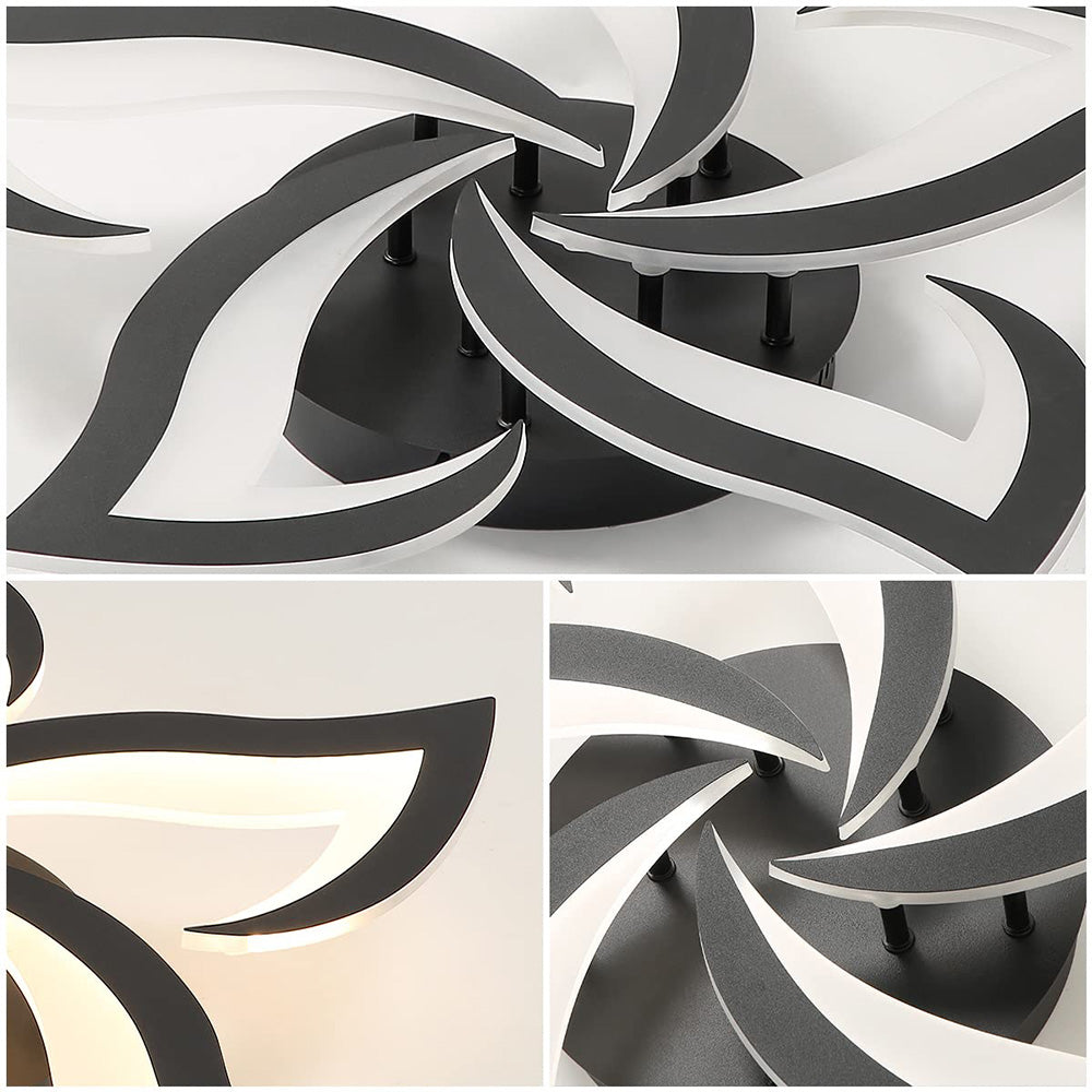 Contemporary Flower Shape Iron Living Room LED Ceiling Light