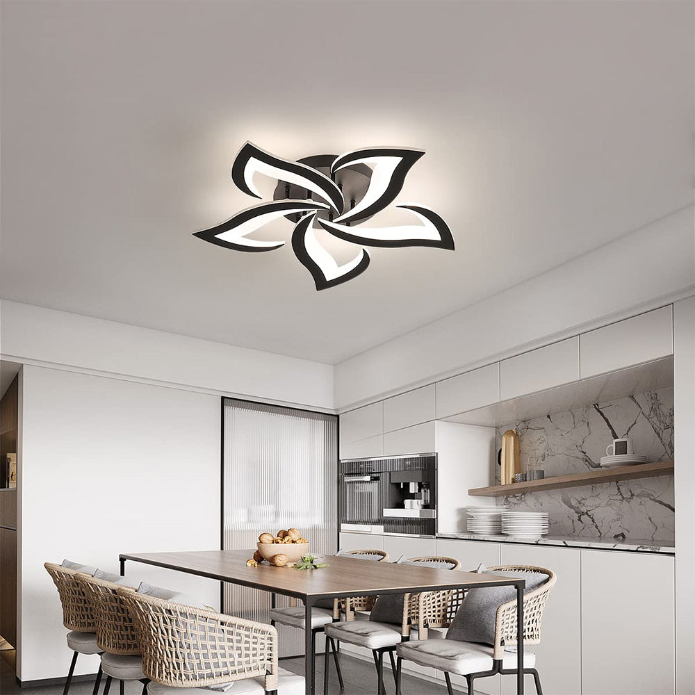Contemporary Flower Shape Iron Living Room LED Ceiling Light