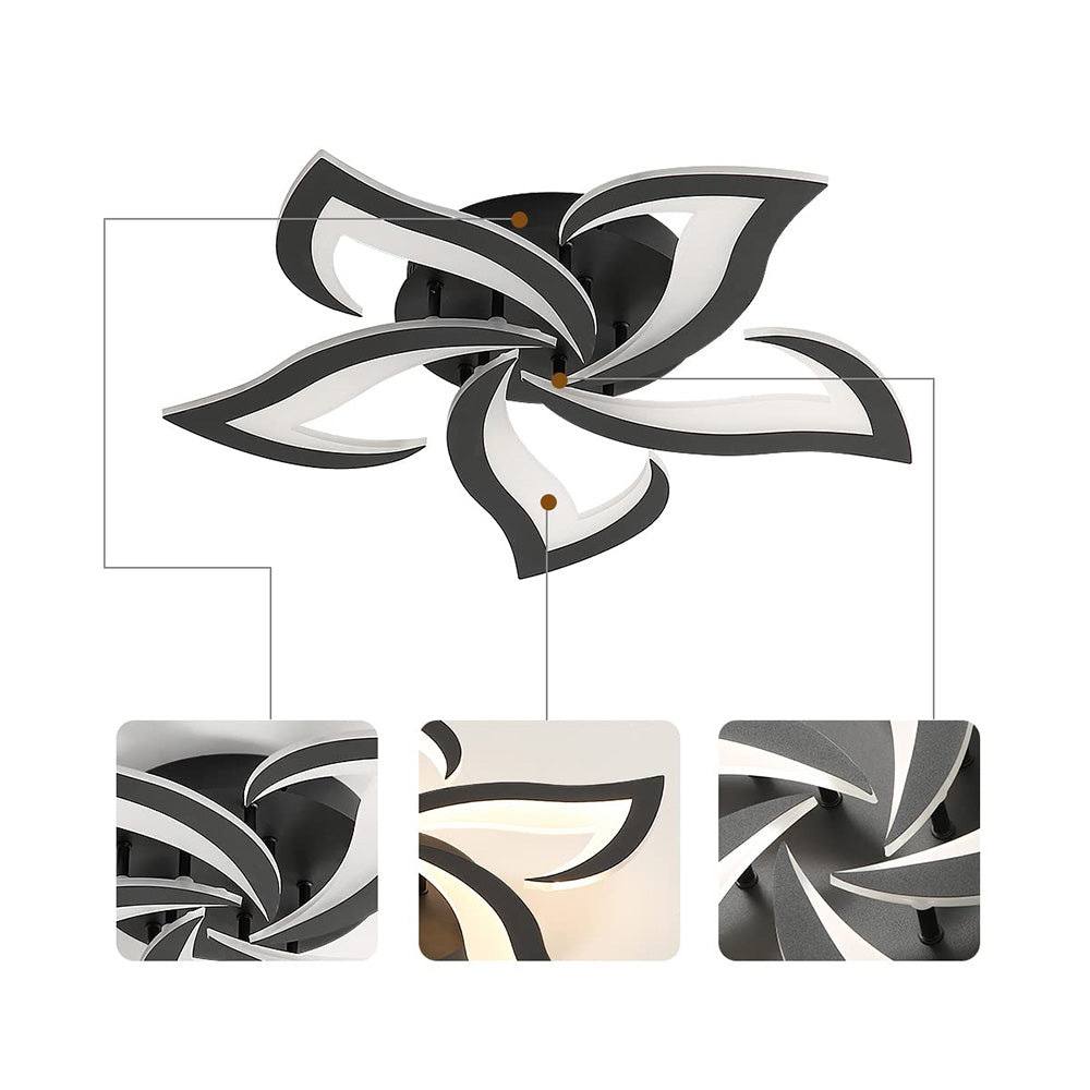 Contemporary Flower Shape Iron Living Room LED Ceiling Light