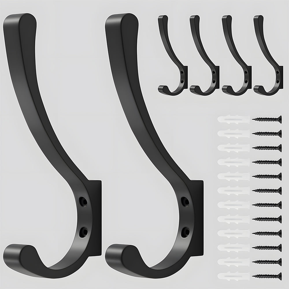 Wall Mount Black Coat and Backpack Single Hook