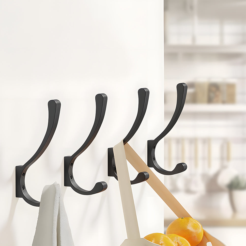 Wall Mount Black Coat and Backpack Single Hook