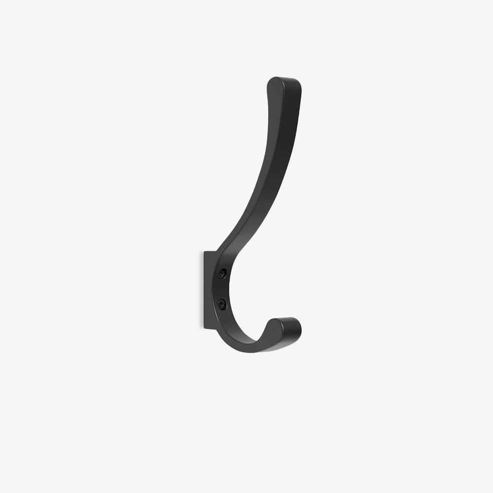 Wall Mount Black Coat and Backpack Single Hook