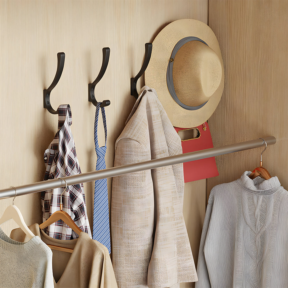 Wall Mount Black Coat and Backpack Single Hook