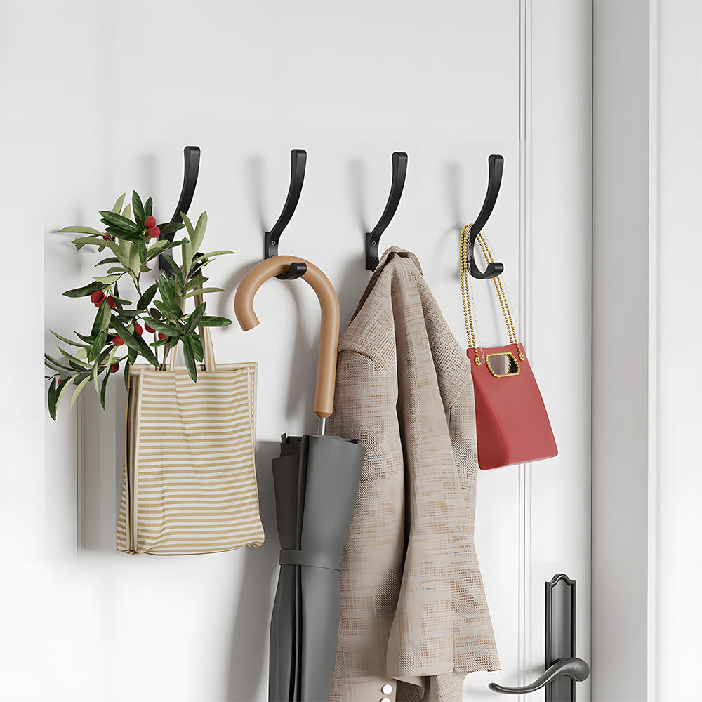 Wall Mount Black Coat and Backpack Single Hook