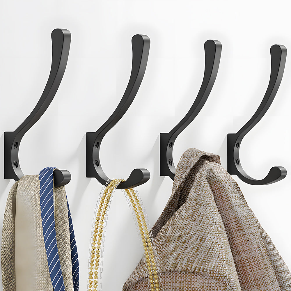 Wall Mount Black Coat and Backpack Single Hook