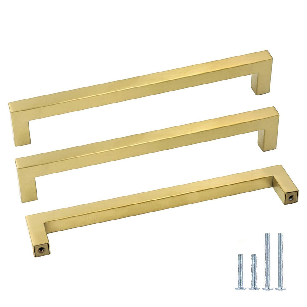 1 Pack Solid Brushed Satin Square Bar Pull Handles