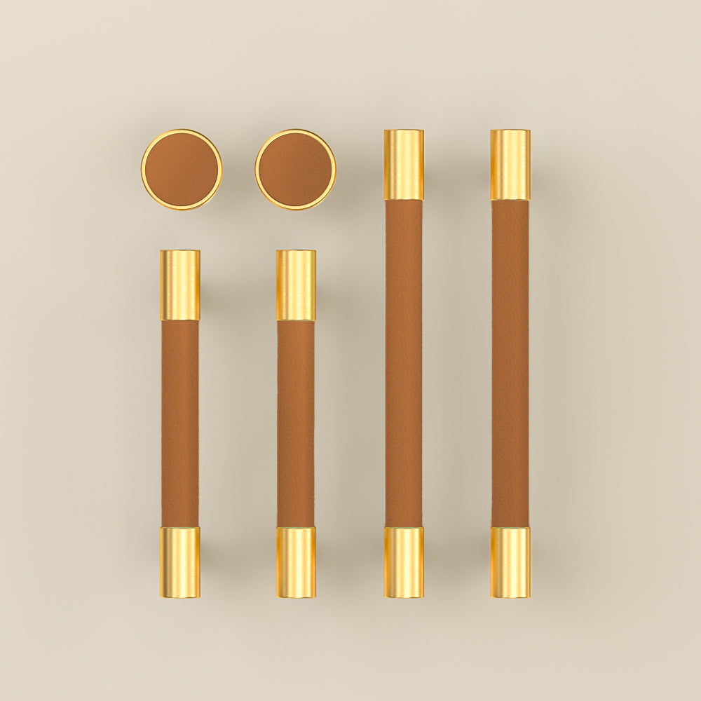 Colorful Leather Bar Cabinet Handles