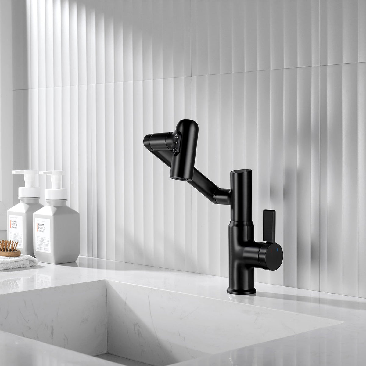 Intelligent Digital Display Hot And Cold Basin Tap_Black