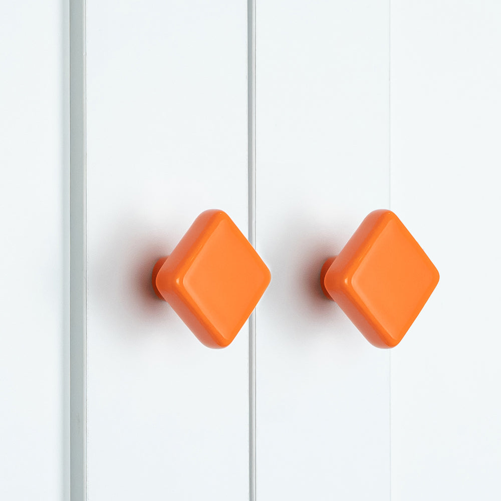 Colored Ceramic Square Single-Hole Cabinet Drawer Knobs