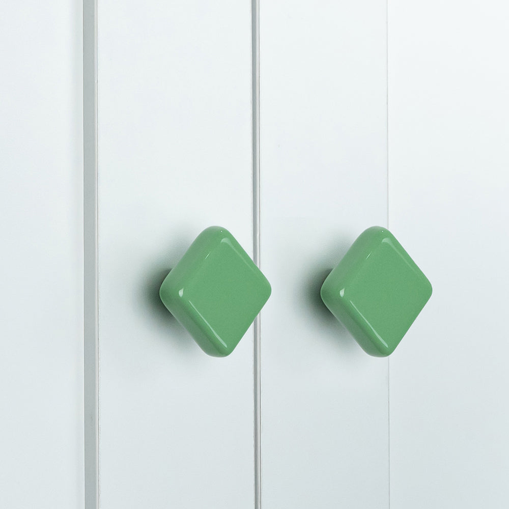 Colored Ceramic Square Single-Hole Cabinet Drawer Knobs