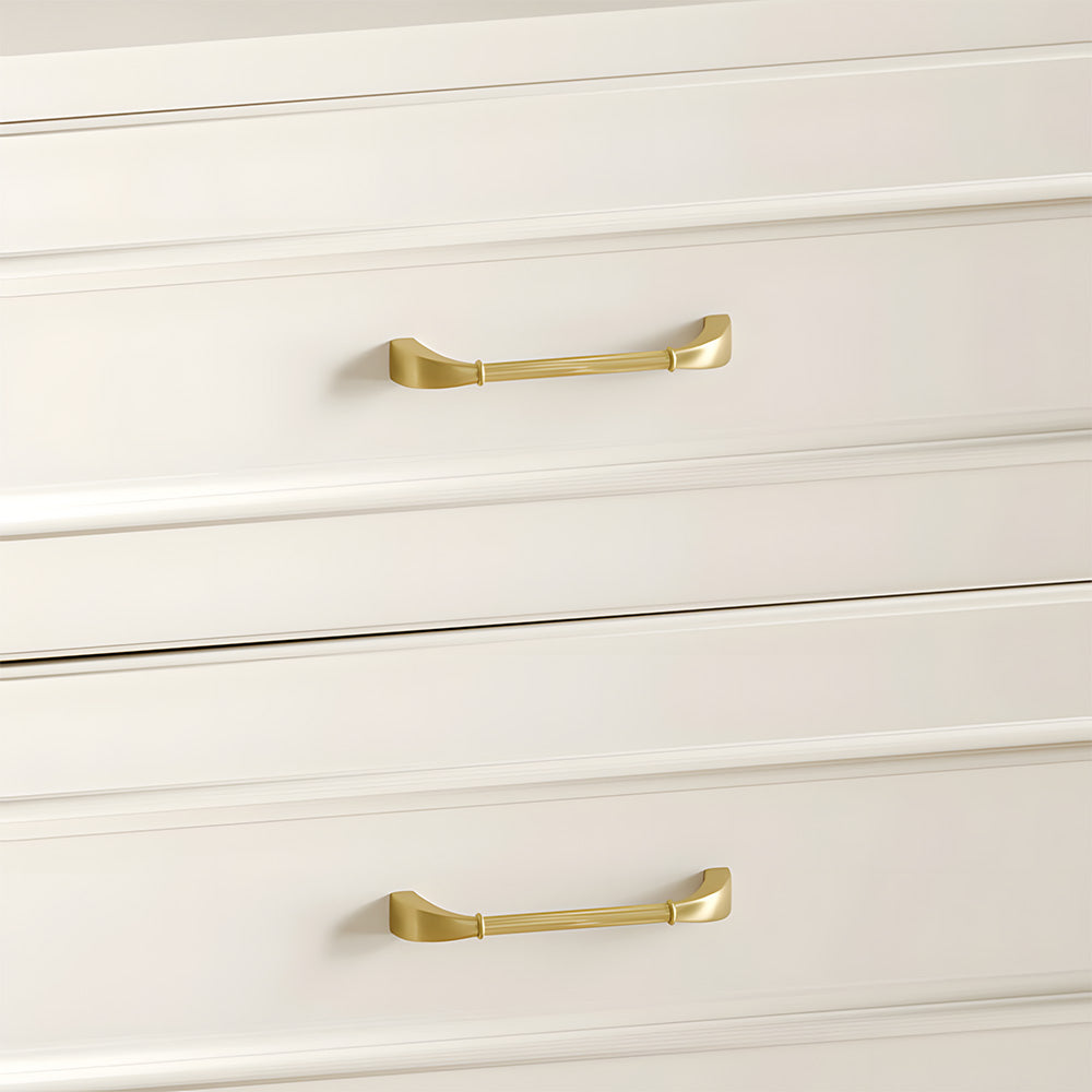 Elegant Solid Brass Ribbed D-Bar Kitchen Cabinet Handles
