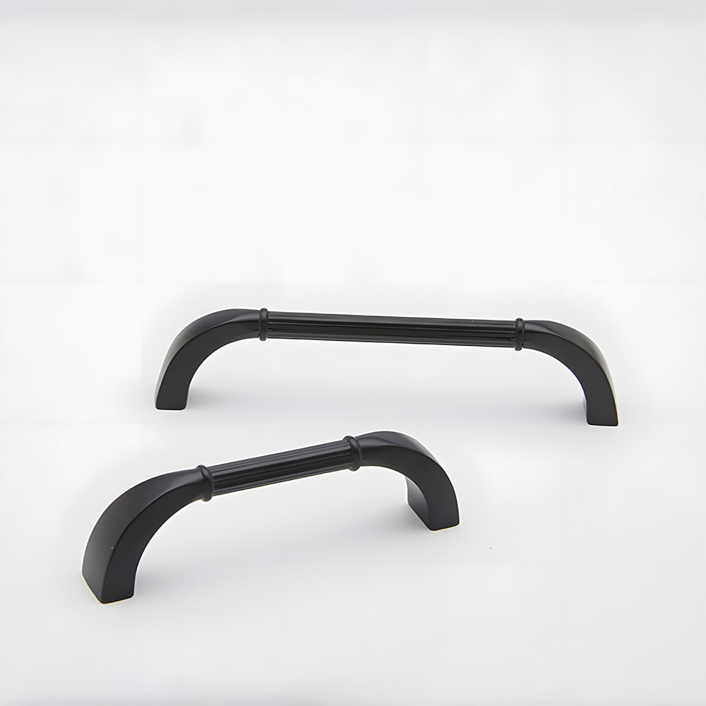 Elegant Solid Brass Ribbed D-Bar Kitchen Cabinet Handles