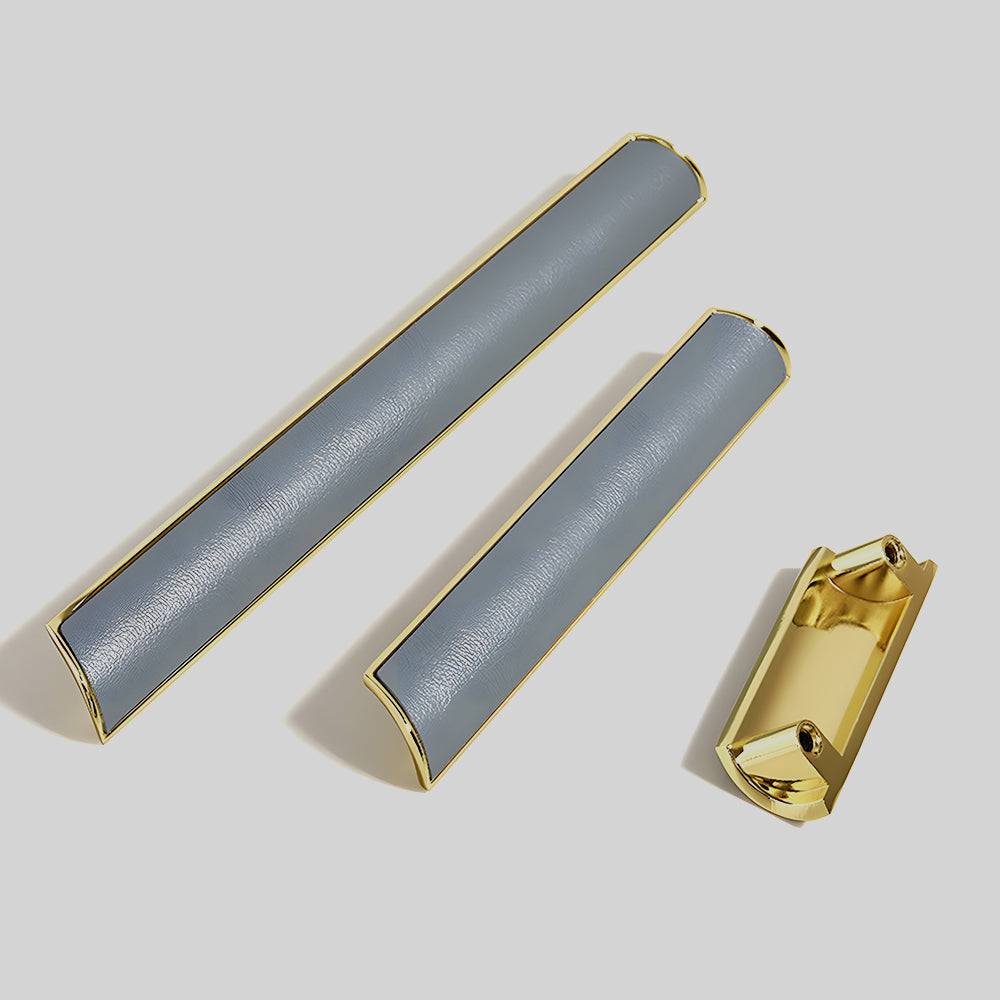 Fashionable Leather Zinc Alloy Wardrobe Drawer Handles