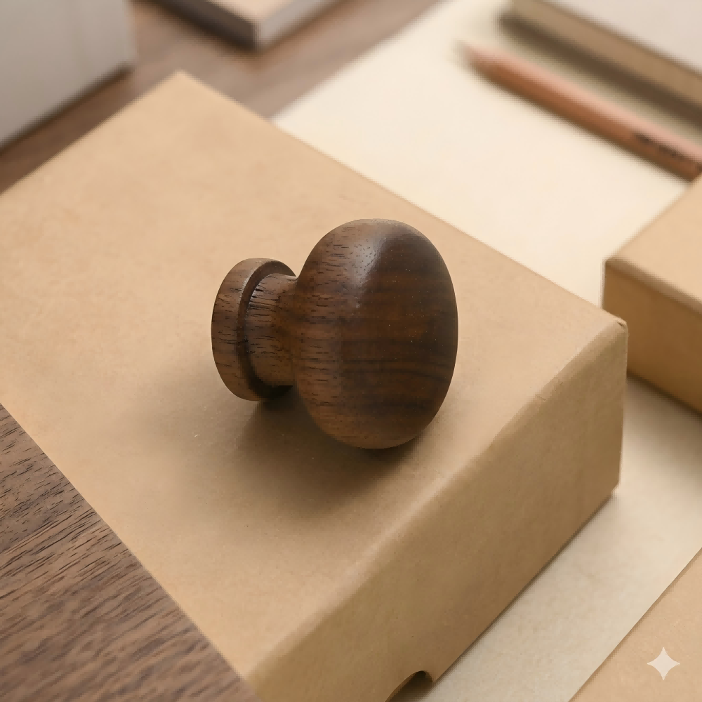 Minimalist Walnut Wood Finger Edge Cabinet Pulls