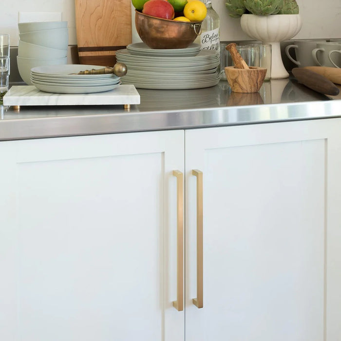 Brushed Brass Square Bar Handles