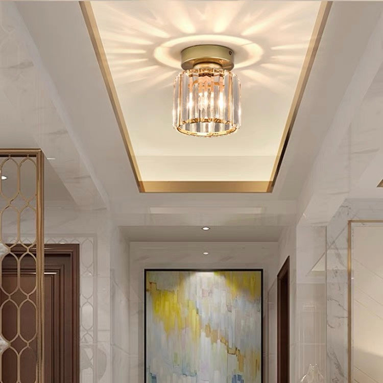 Modern 1-Light Hallway Flush Mount Ceiling Light in Black