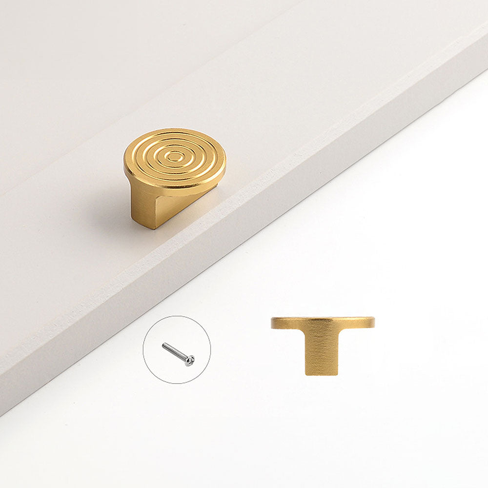 A Pair of Modern Semi-Circular Gold Kitchen Cabinet Door Handle