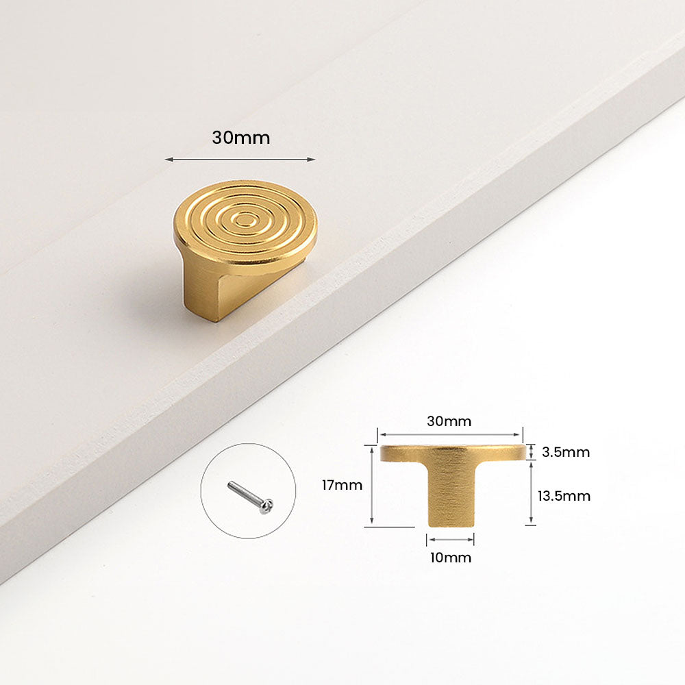 A Pair of Modern Semi-Circular Gold Kitchen Cabinet Door Handle