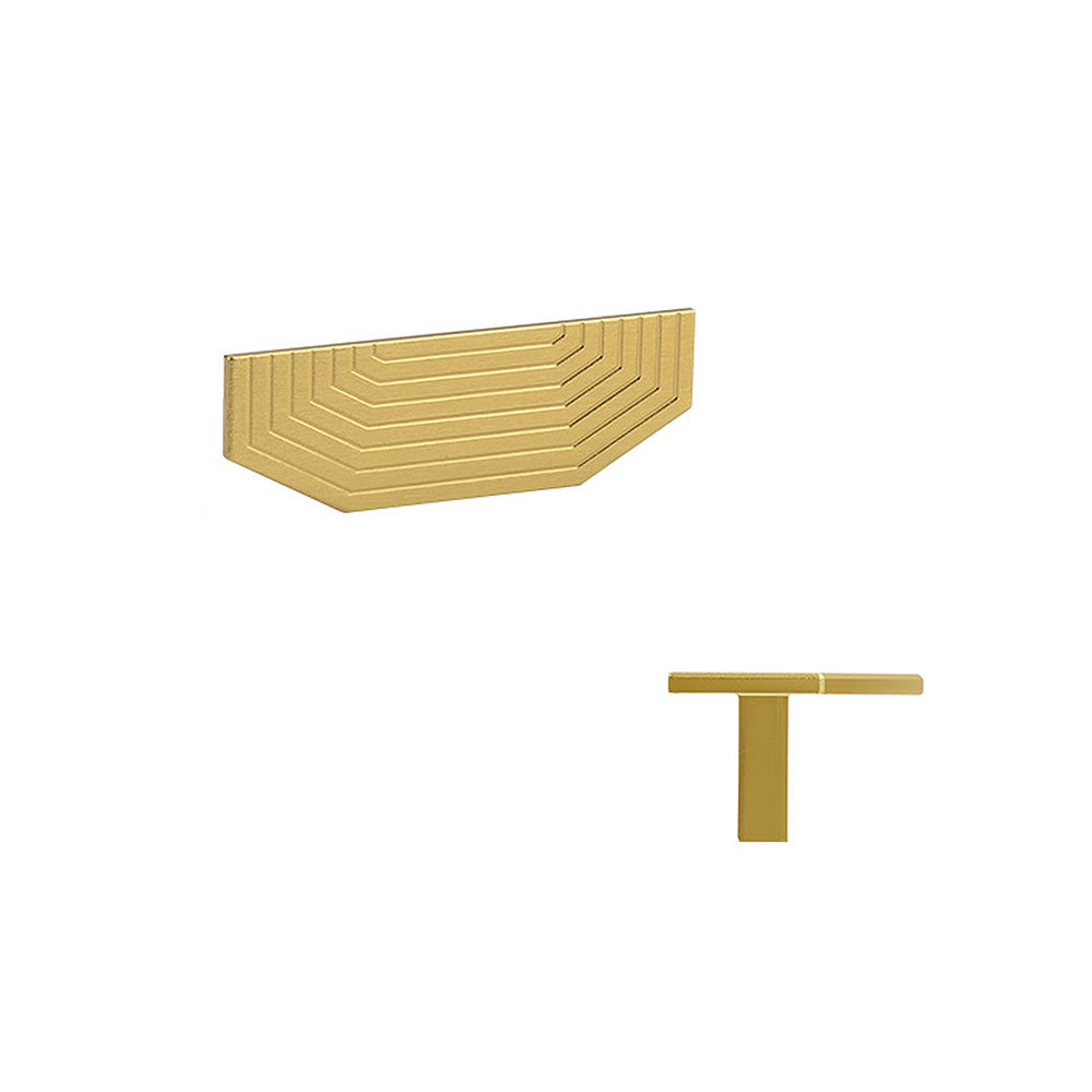 A Pair of Modern Semi-Circular Gold Kitchen Cabinet Door Handle