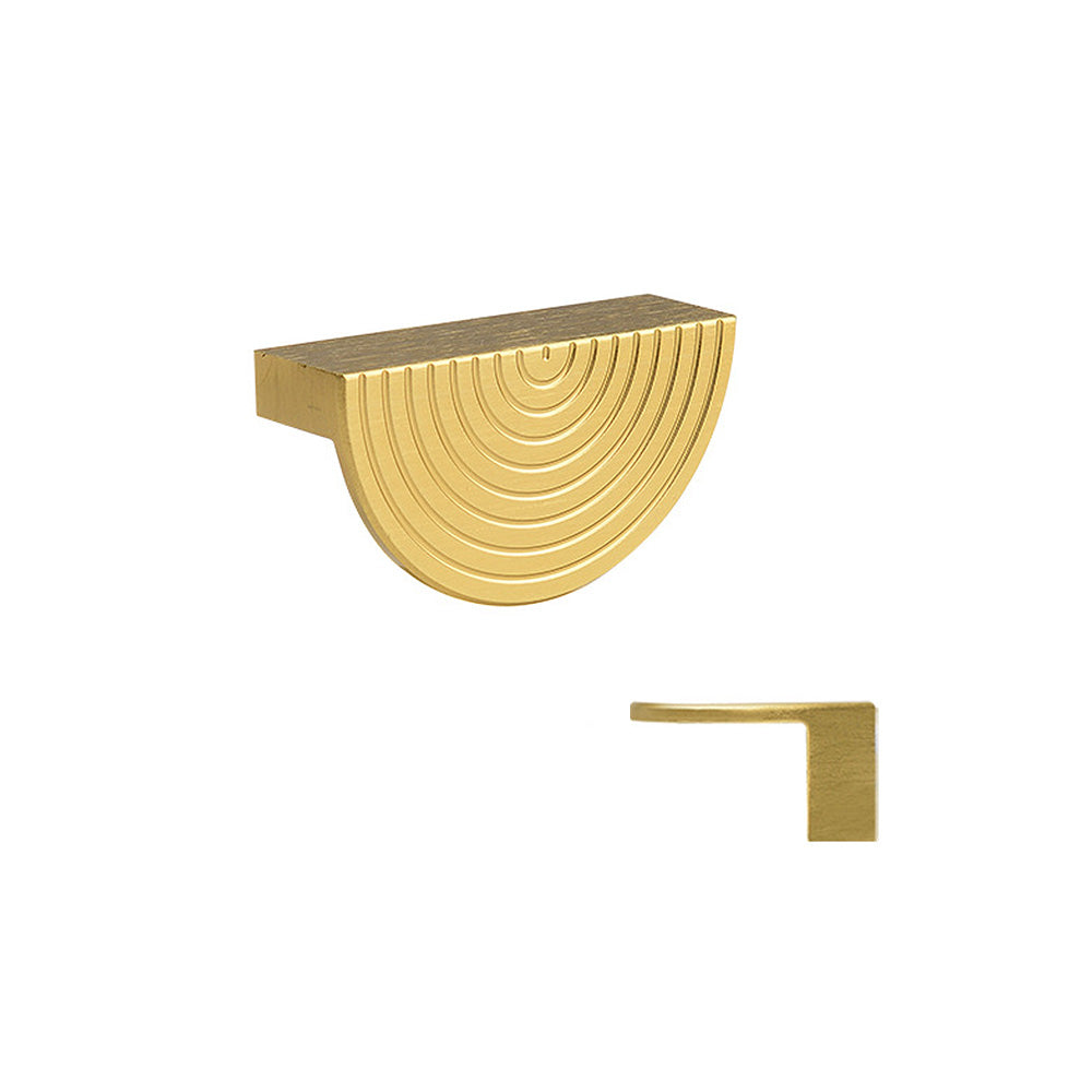 A Pair of Modern Semi-Circular Gold Kitchen Cabinet Door Handle