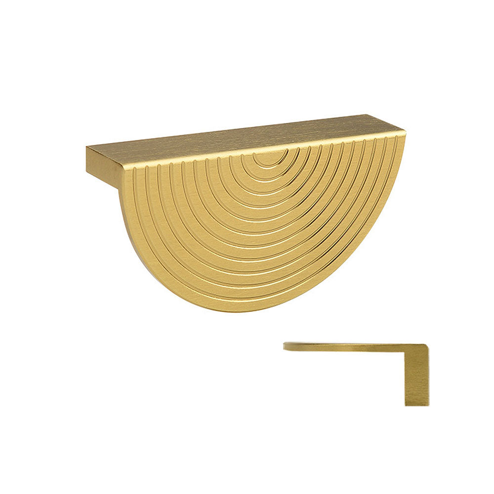A Pair of Modern Semi-Circular Gold Kitchen Cabinet Door Handle