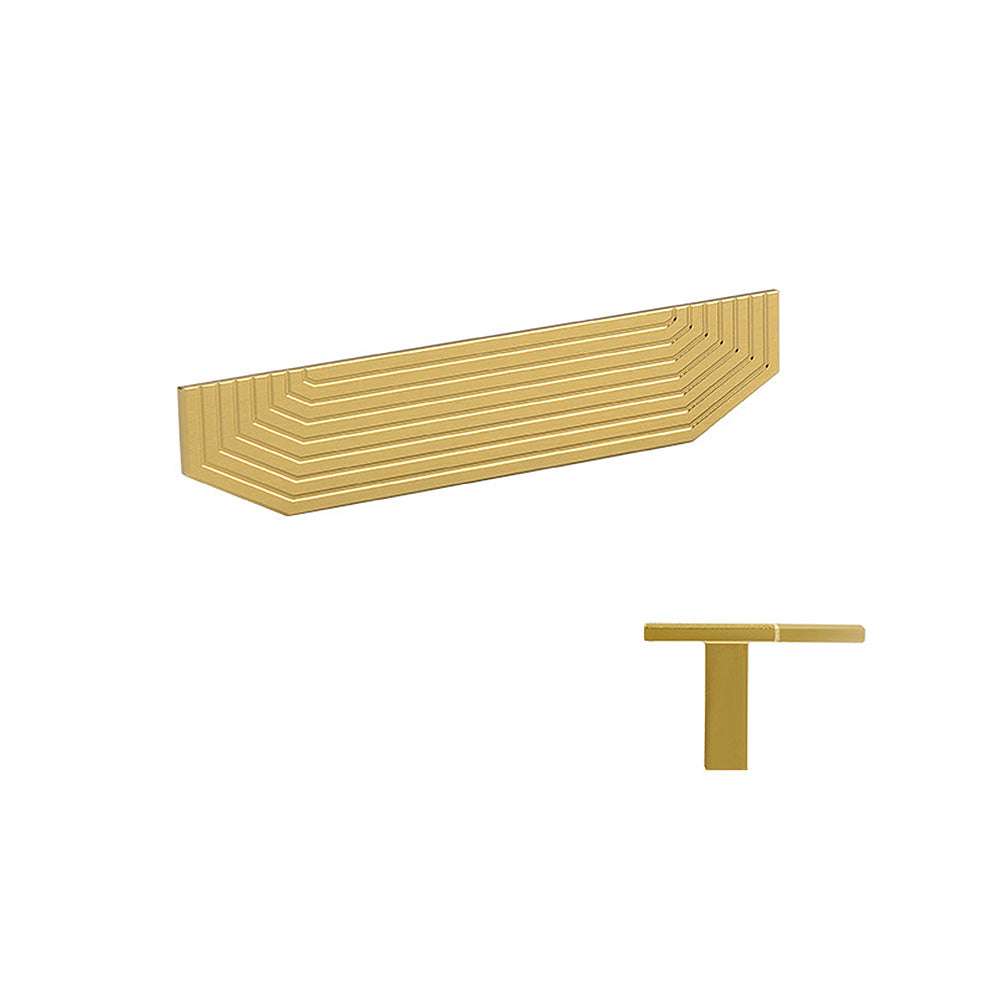 A Pair of Modern Semi-Circular Gold Kitchen Cabinet Door Handle