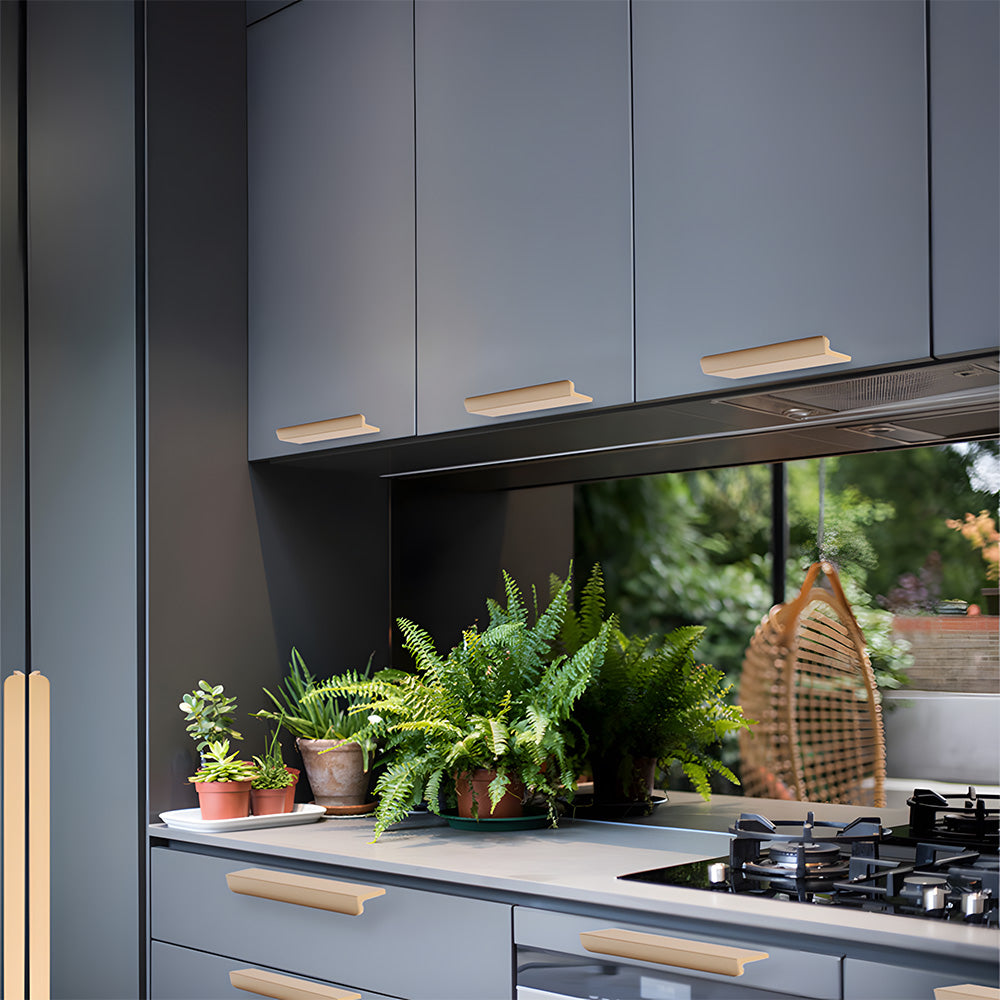 Modern Minimalist Cabinet Edge Pulls for Kitchen & Drawers