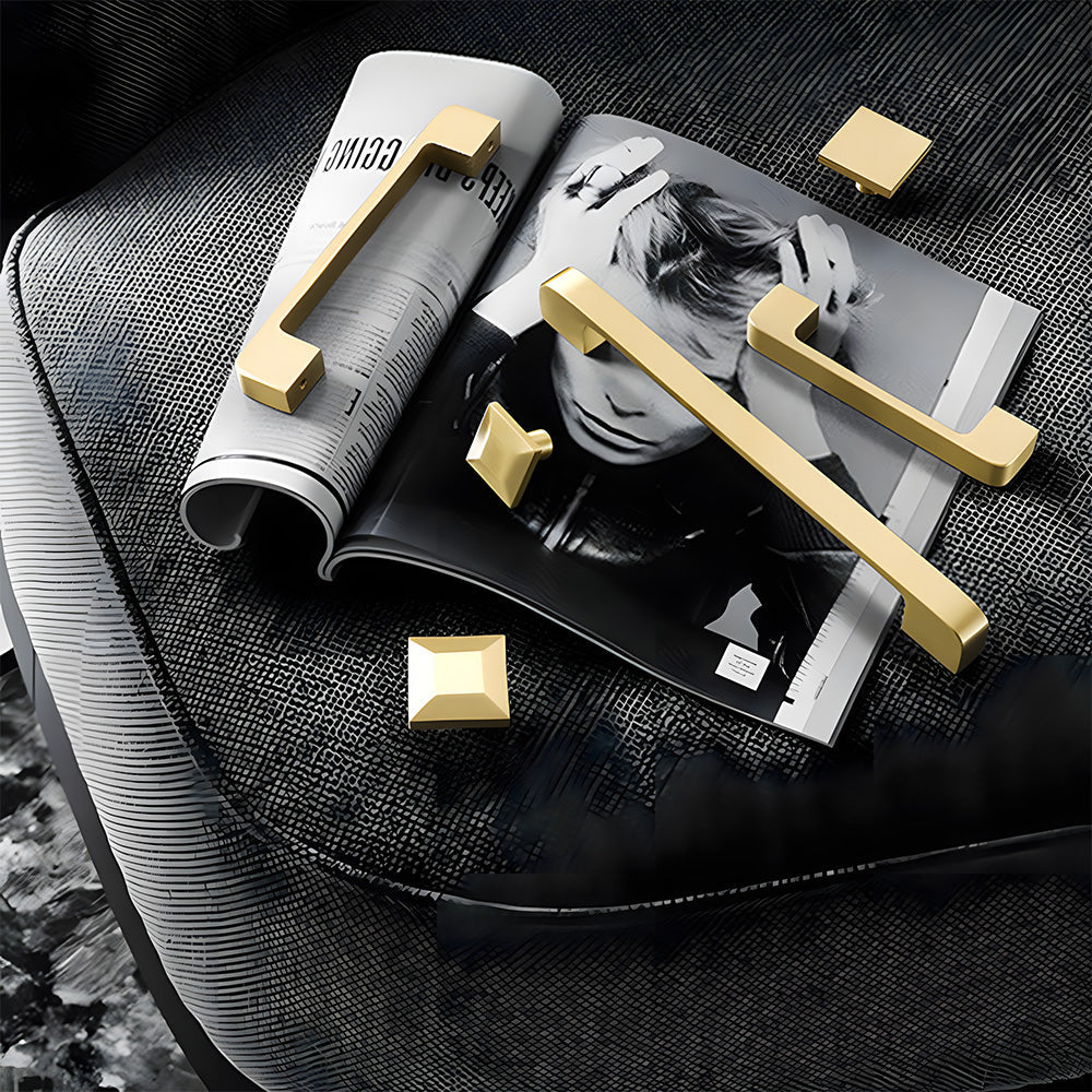 Modern Gold Solid Brass Kitchen Cabinet Handles