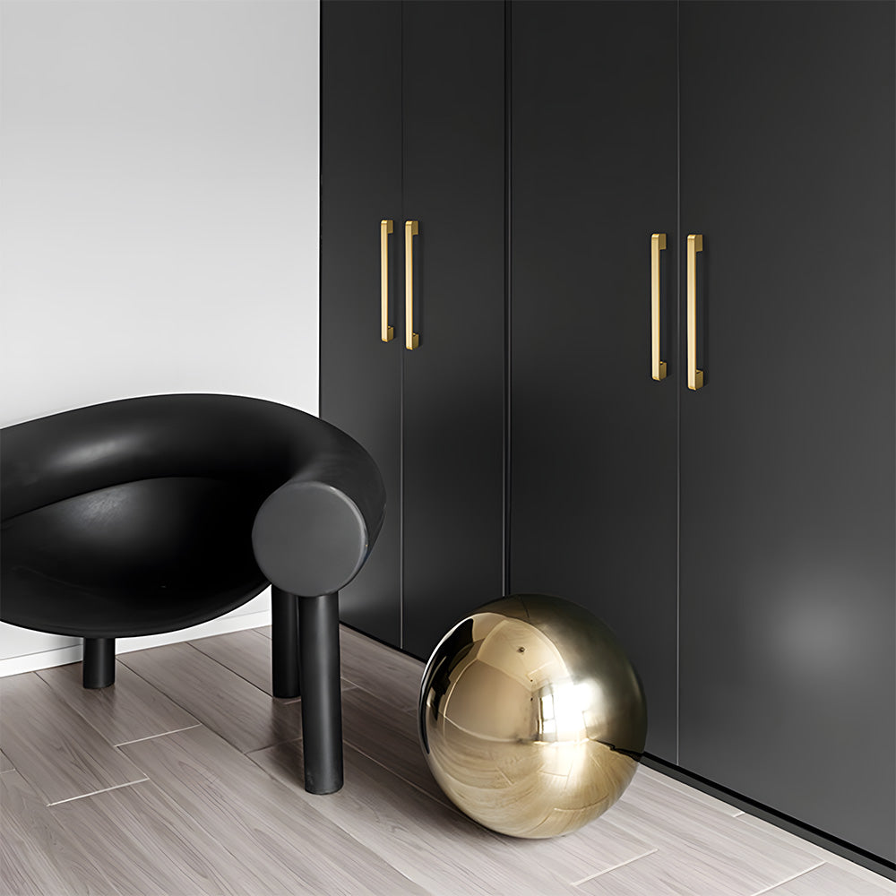 Modern Gold Solid Brass Kitchen Cabinet Handles