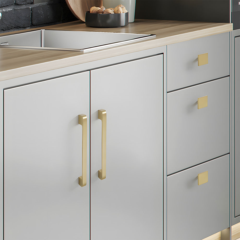 Modern Gold Solid Brass Kitchen Cabinet Handles