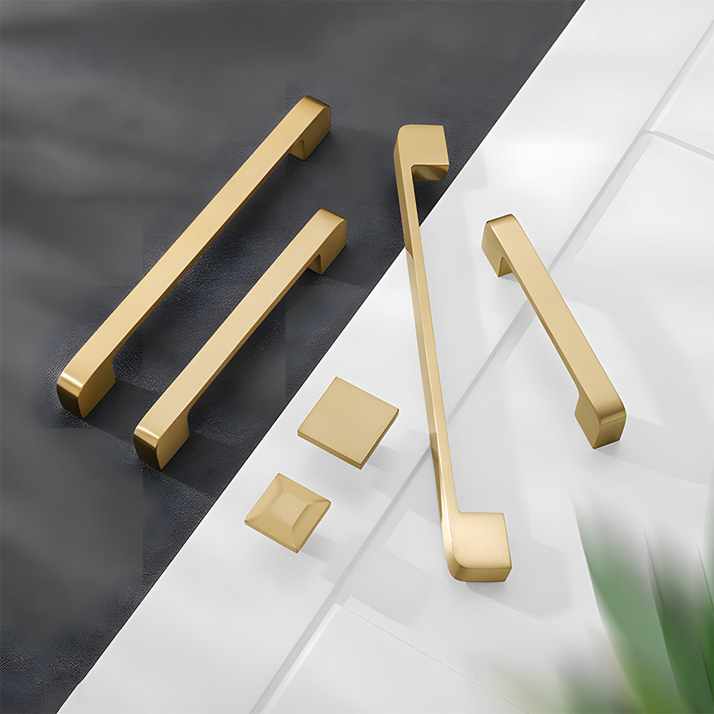 Modern Gold Solid Brass Kitchen Cabinet Handles