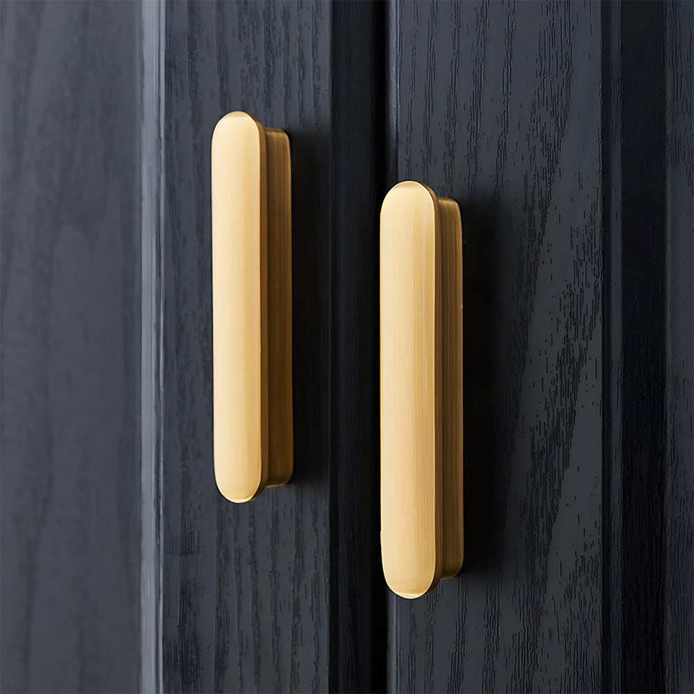 Modern T-Shaped Gold Brass Cabinet Handles