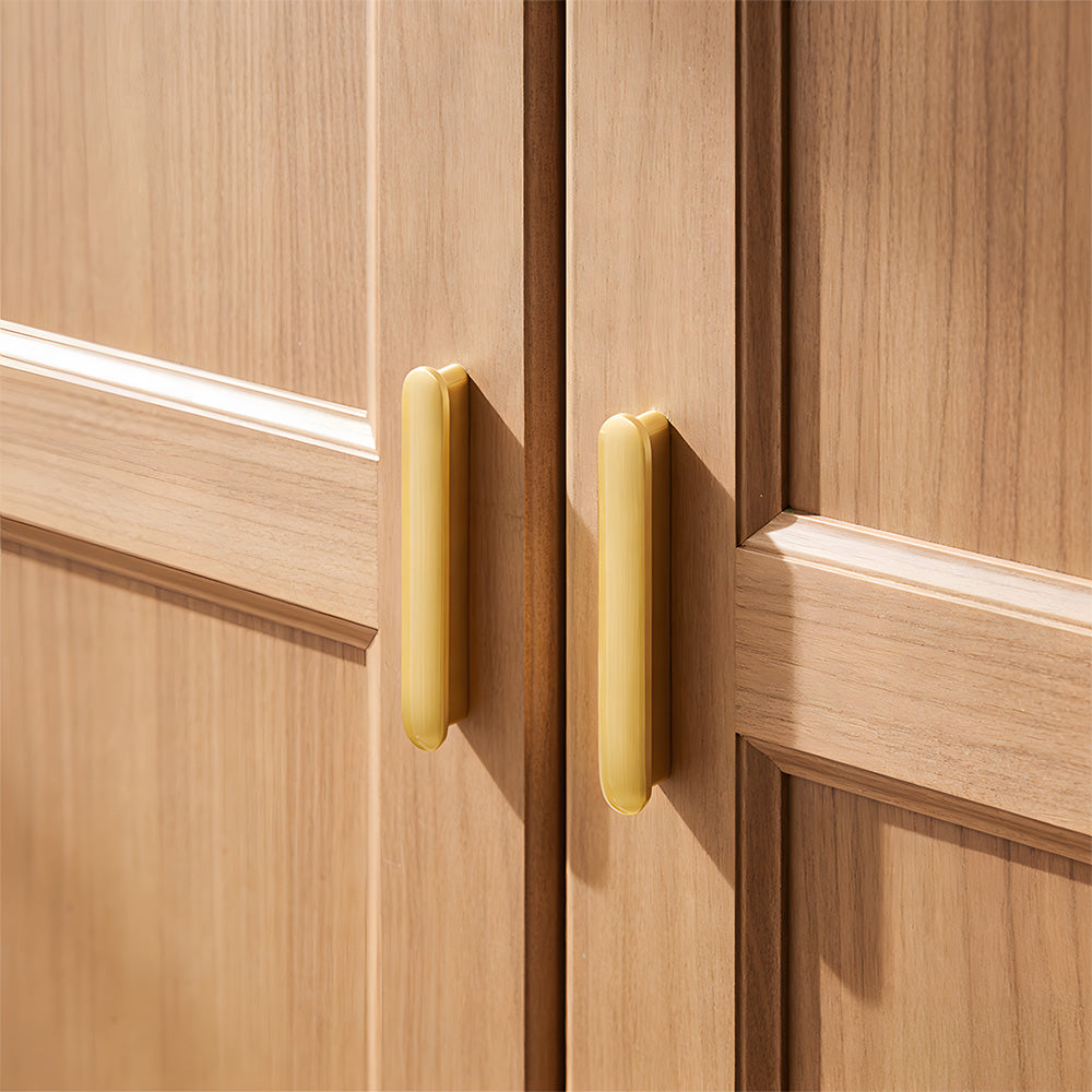 Modern T-Shaped Gold Brass Cabinet Handles