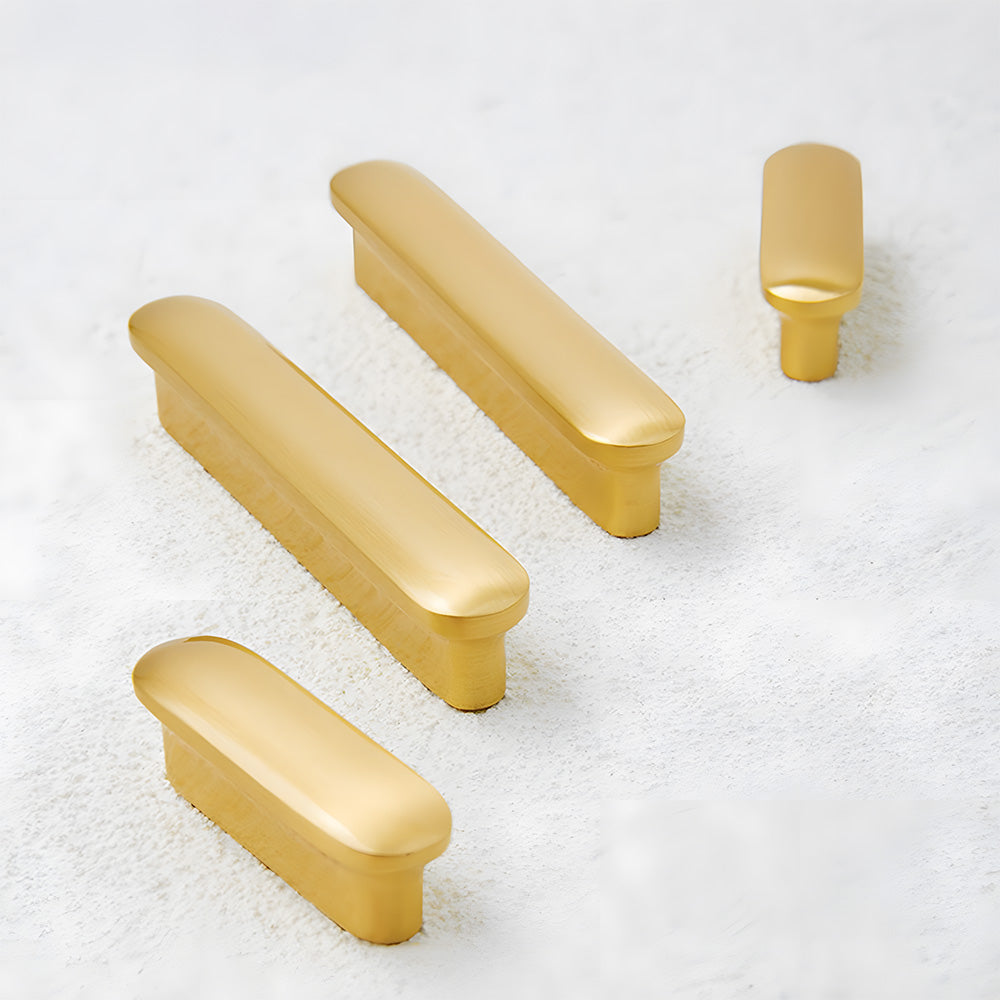Modern T-Shaped Gold Brass Cabinet Handles