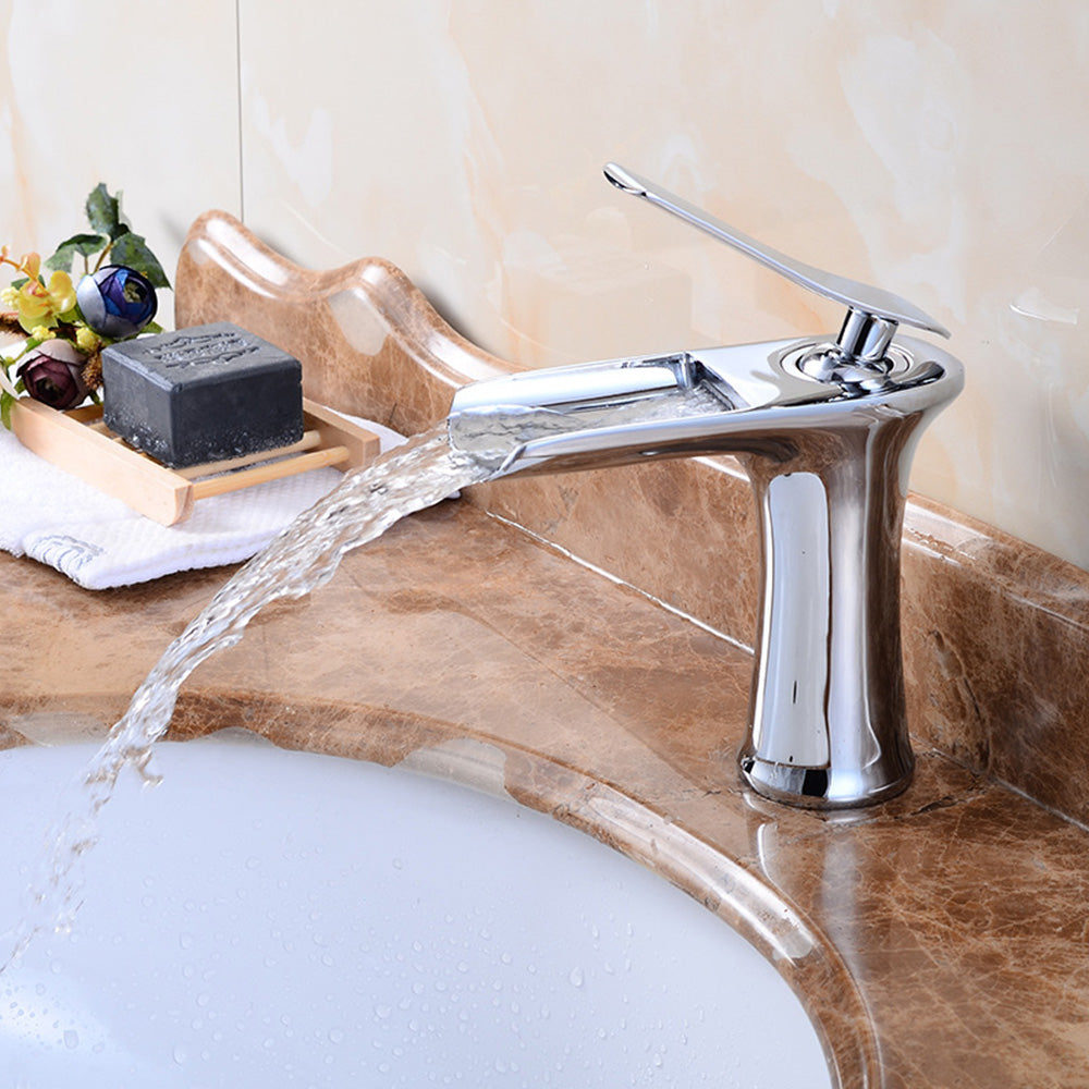 Contemporary Solid Brass Single Lever Mono Basin Mixer Tap