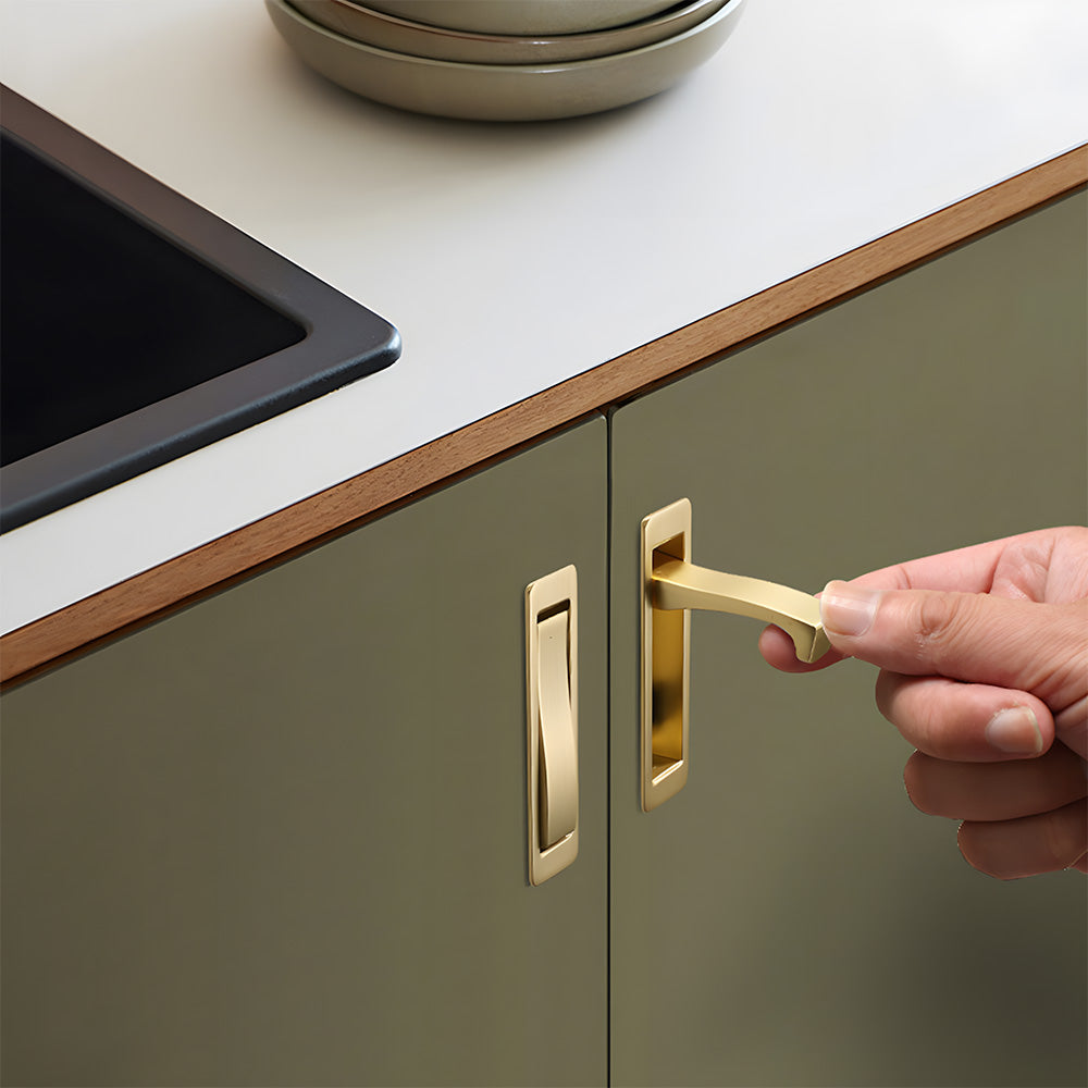 Modern Zinc Alloy Pop Out Pocket Door Edge Pull