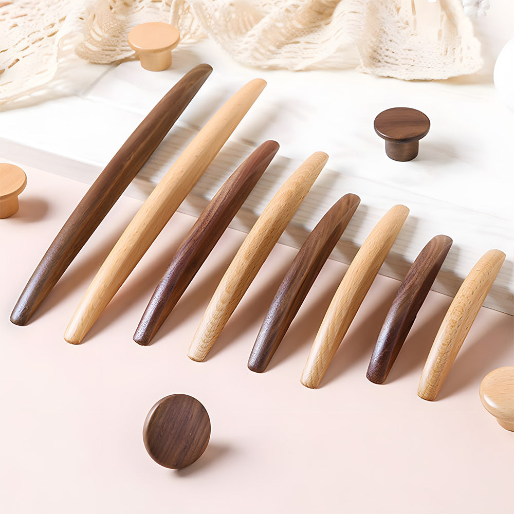 Modern Natural Wood Cupboard Handles