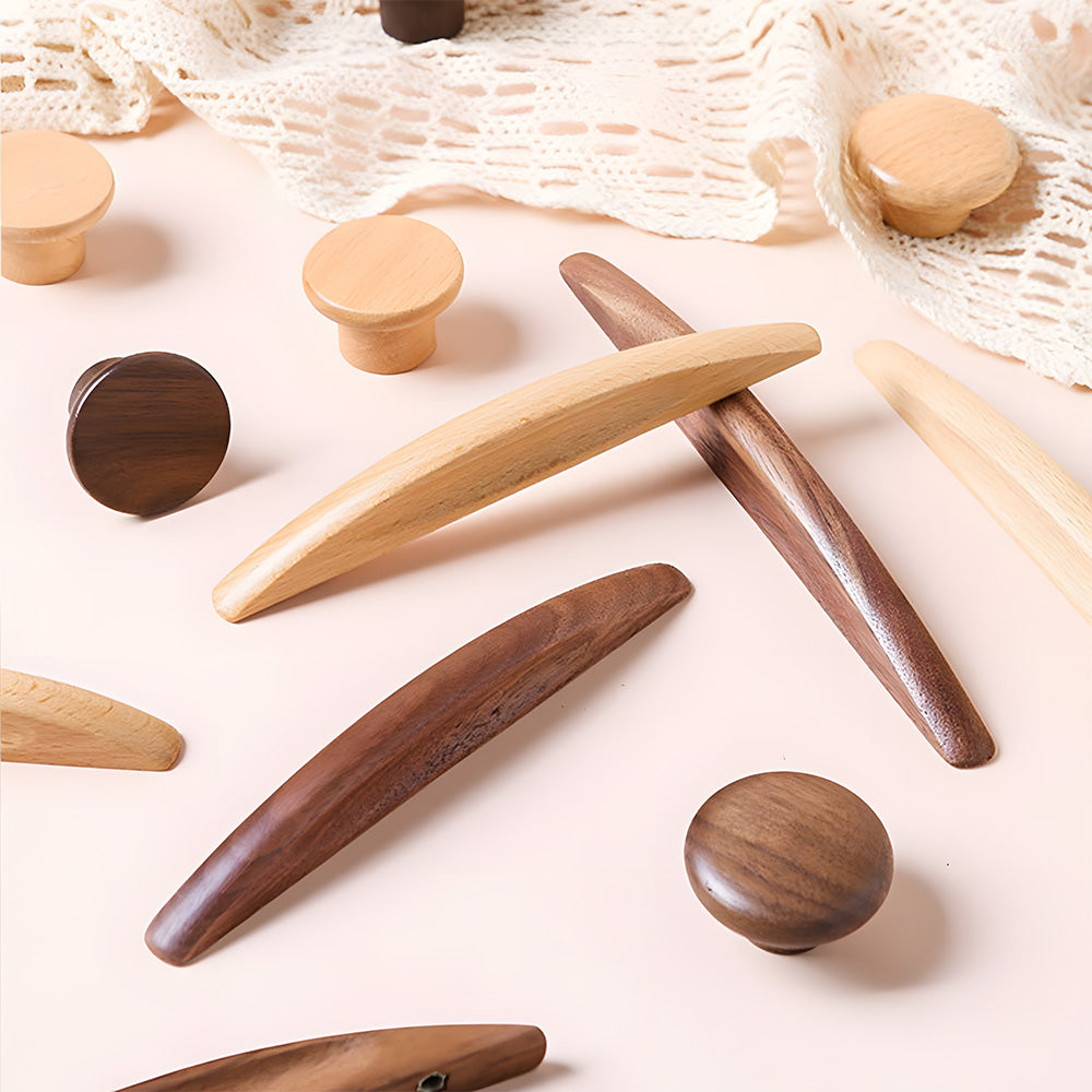 Modern Natural Wood Cupboard Handles