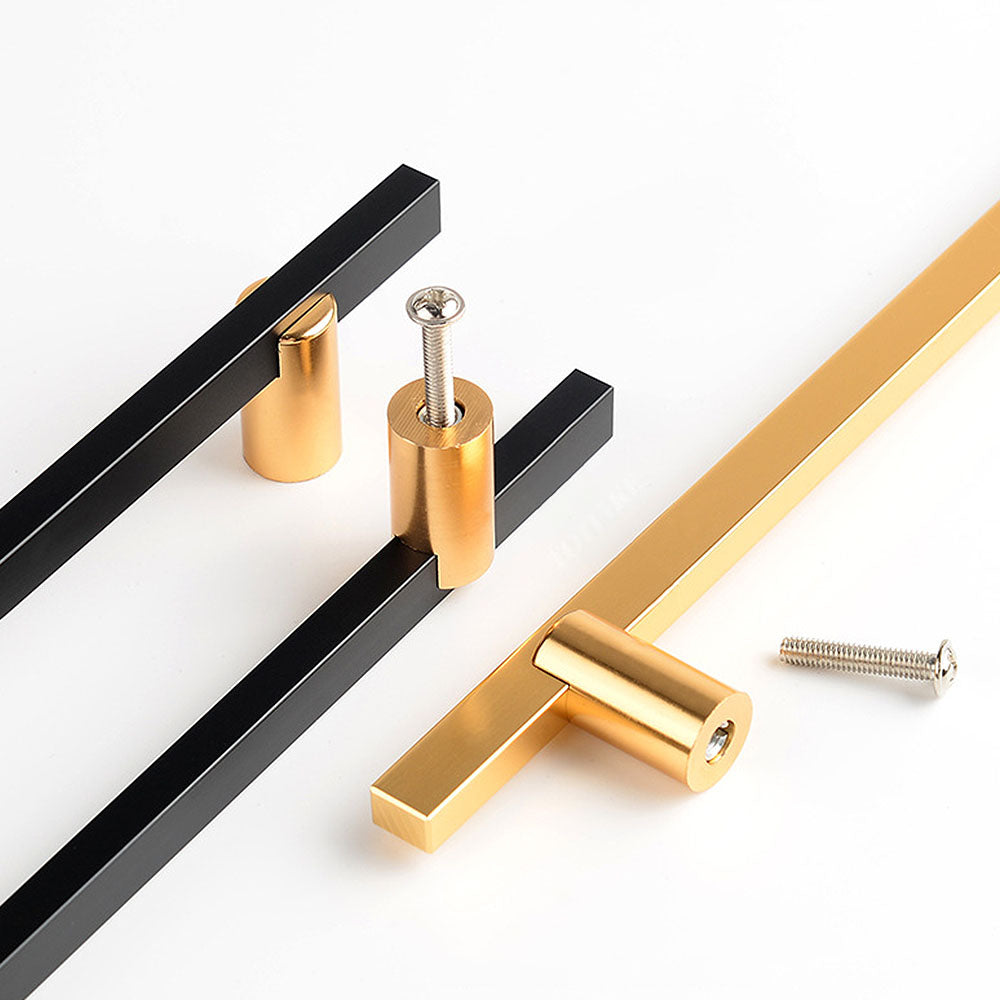 Modern Two-tone Black Gold Wardrobe Cabinet Door Handles
