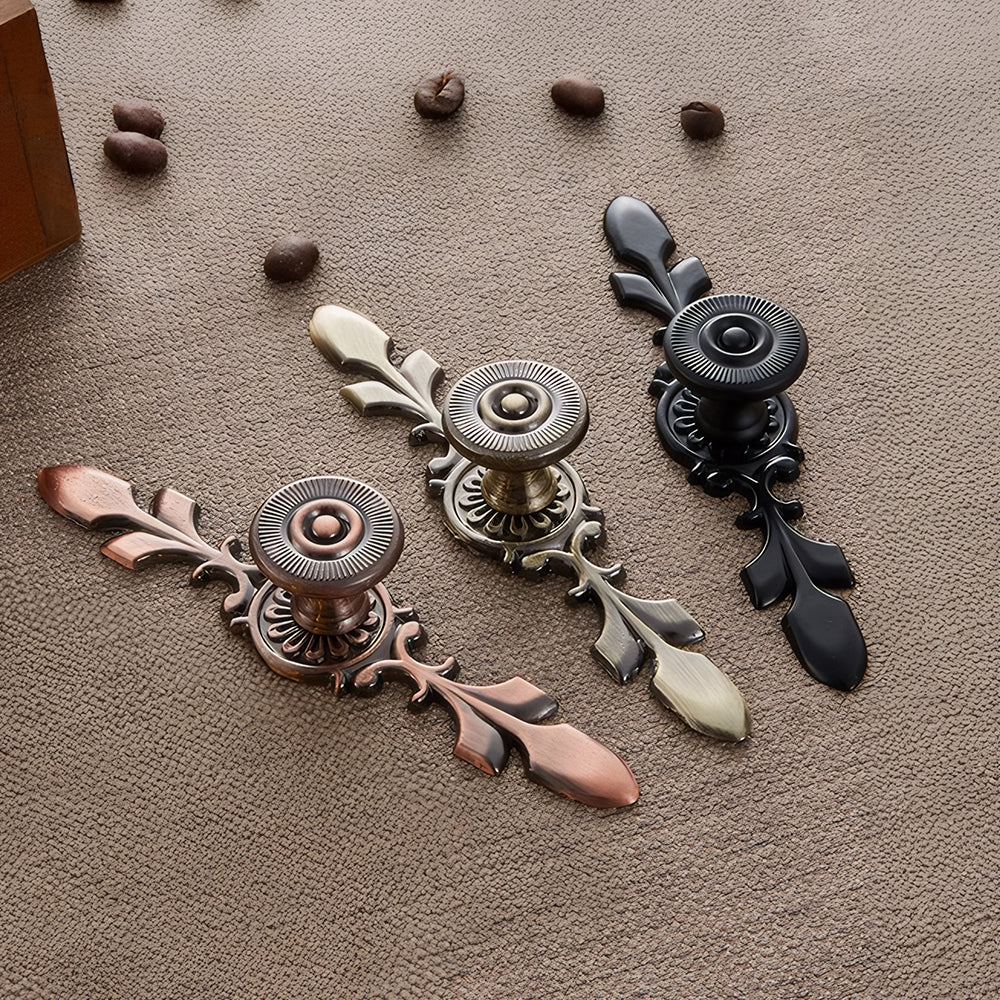 Flower Cabinet Door Handles With Plate