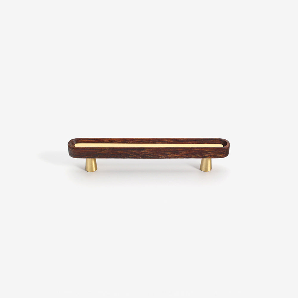 Black Walnut Brass Wooden Wardrobe Drawer Cabinet Handles